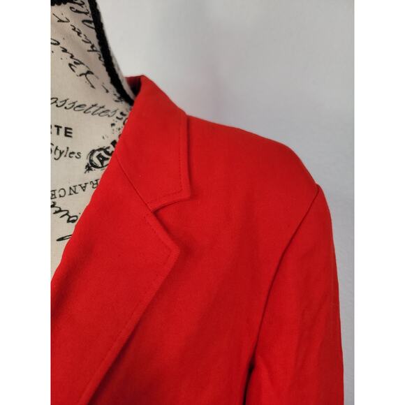 Pendleton Blazer Womens SZ 18 Virgin Wool Red Jacket USA Made Lined Shoulder Pad - Picture 5 of 10